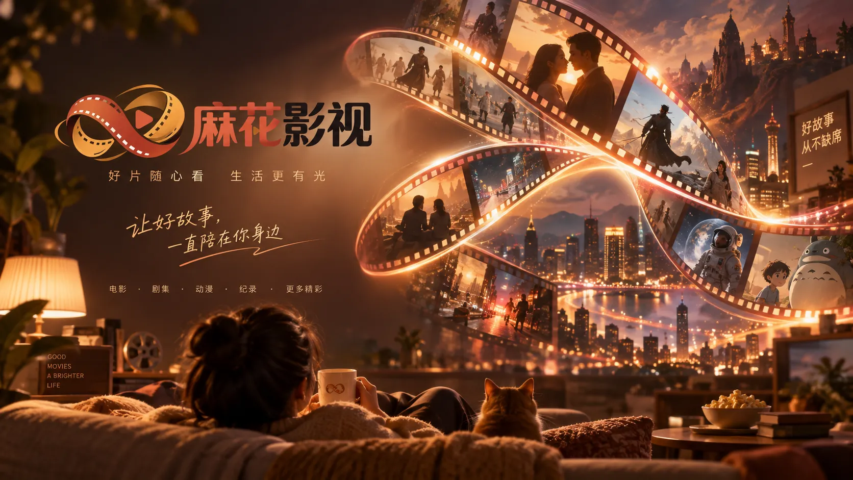电影胶片质感的影视主题画面